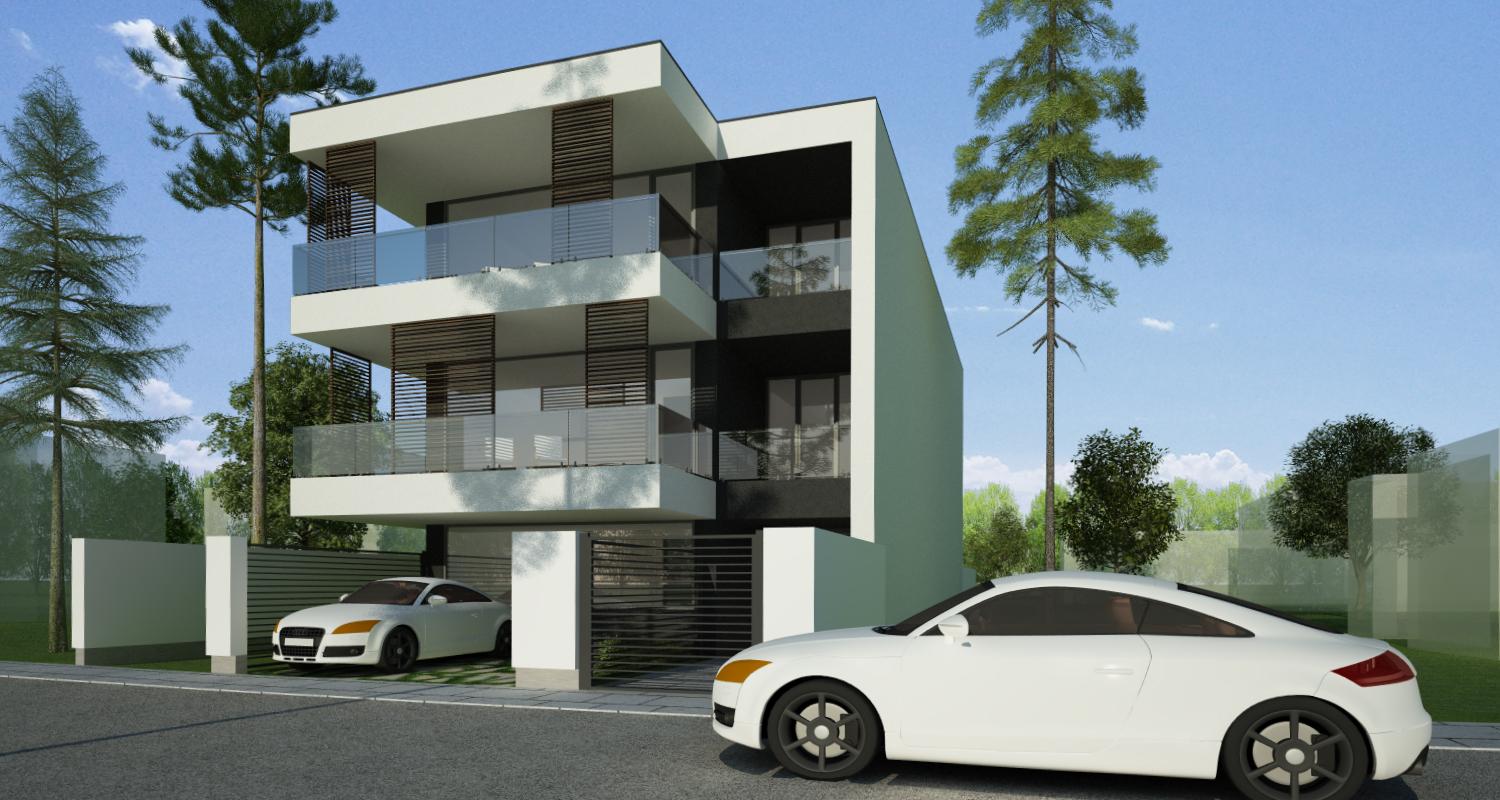 Imobil rezidential cu 6 apartamente de 2 si 3 camere in Bucuresti, Sect 1 |  Concept Design Finalizat bloc de locuinte modern cu 6 apartamente cod LRBG in Bucuresti, Sector 1 | Proiect din portofoliul CUB Architecture